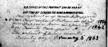 Annotation on back of Mary Ellen photo